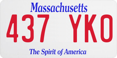 MA license plate 437YK0