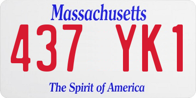 MA license plate 437YK1