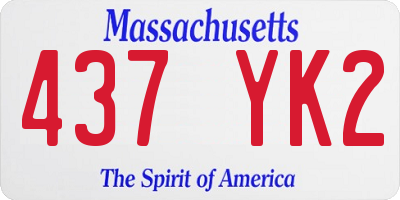 MA license plate 437YK2