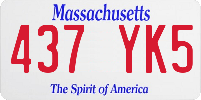 MA license plate 437YK5