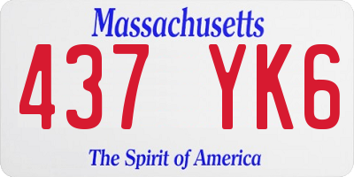 MA license plate 437YK6