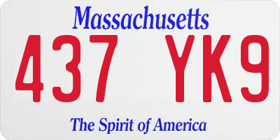 MA license plate 437YK9
