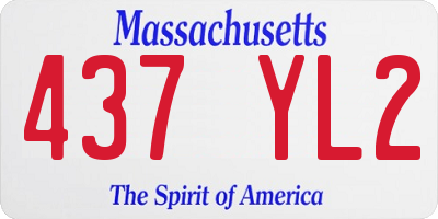 MA license plate 437YL2