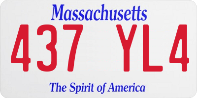 MA license plate 437YL4