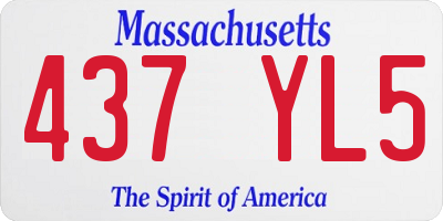 MA license plate 437YL5