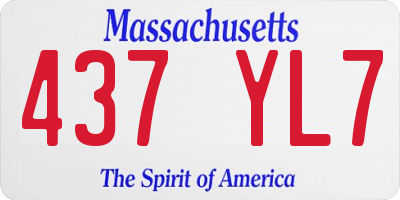 MA license plate 437YL7