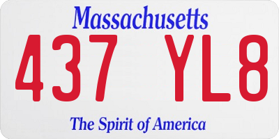 MA license plate 437YL8