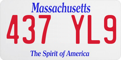 MA license plate 437YL9