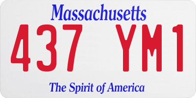 MA license plate 437YM1