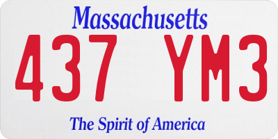 MA license plate 437YM3