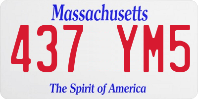 MA license plate 437YM5
