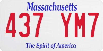 MA license plate 437YM7