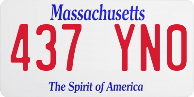 MA license plate 437YN0