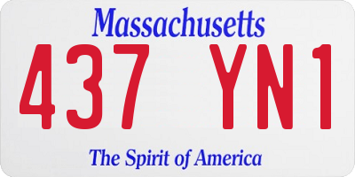 MA license plate 437YN1