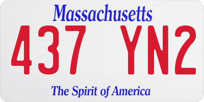 MA license plate 437YN2