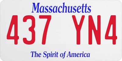 MA license plate 437YN4