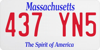 MA license plate 437YN5