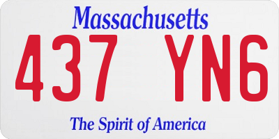 MA license plate 437YN6