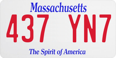 MA license plate 437YN7