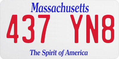 MA license plate 437YN8