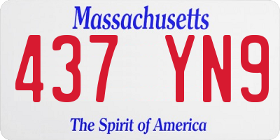 MA license plate 437YN9