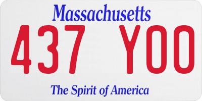 MA license plate 437YO0