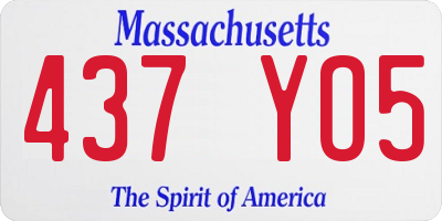 MA license plate 437YO5