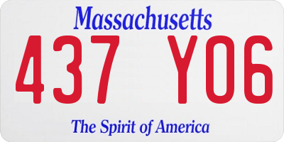MA license plate 437YO6