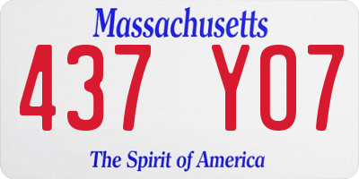 MA license plate 437YO7