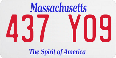 MA license plate 437YO9