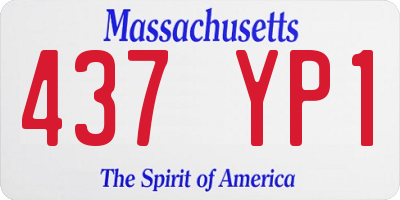 MA license plate 437YP1