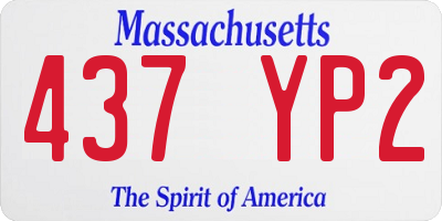 MA license plate 437YP2