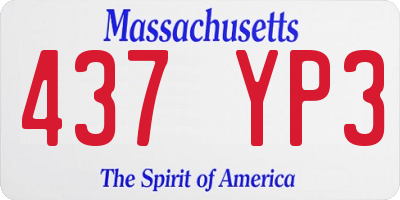 MA license plate 437YP3