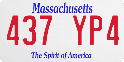 MA license plate 437YP4