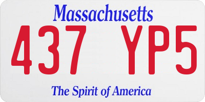 MA license plate 437YP5