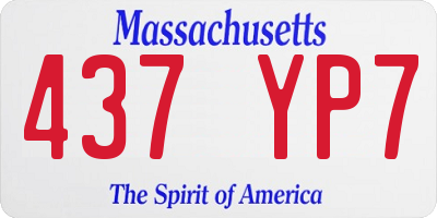 MA license plate 437YP7