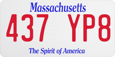 MA license plate 437YP8