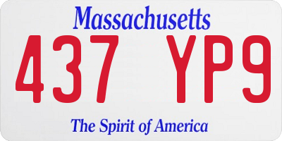 MA license plate 437YP9