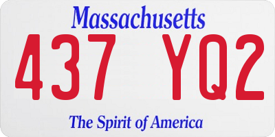 MA license plate 437YQ2