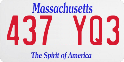 MA license plate 437YQ3