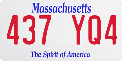 MA license plate 437YQ4