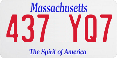 MA license plate 437YQ7