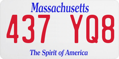 MA license plate 437YQ8