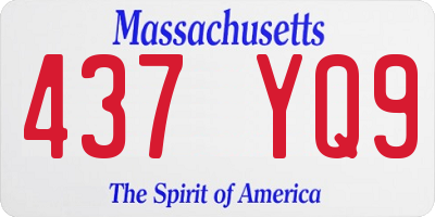 MA license plate 437YQ9
