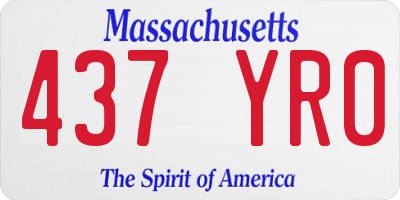 MA license plate 437YR0