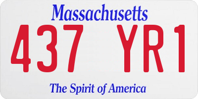 MA license plate 437YR1
