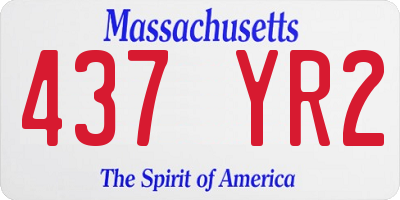 MA license plate 437YR2