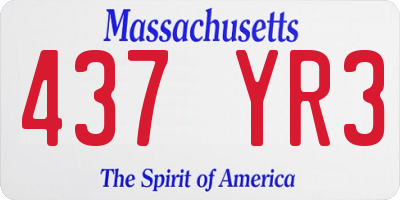 MA license plate 437YR3