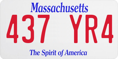 MA license plate 437YR4