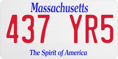 MA license plate 437YR5